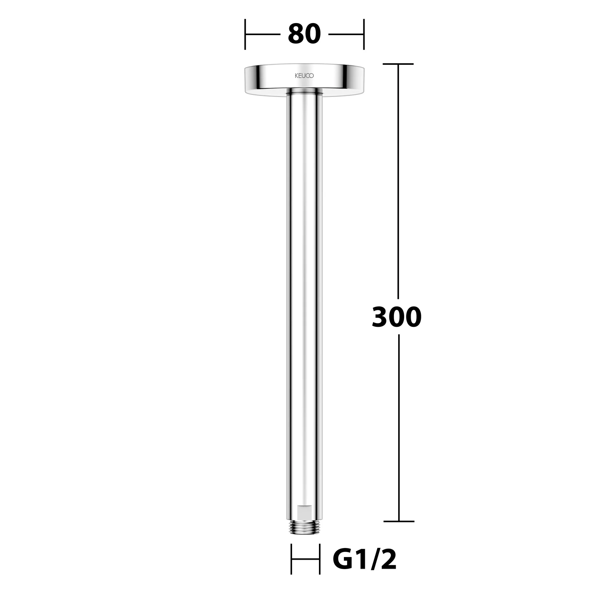 Elegance 51689010300 Brausearm Deckenanschluß rund 300 mm verchromt Elegance 51689010300 Brausearm Deckenanschluß rund 300 mm verchromt