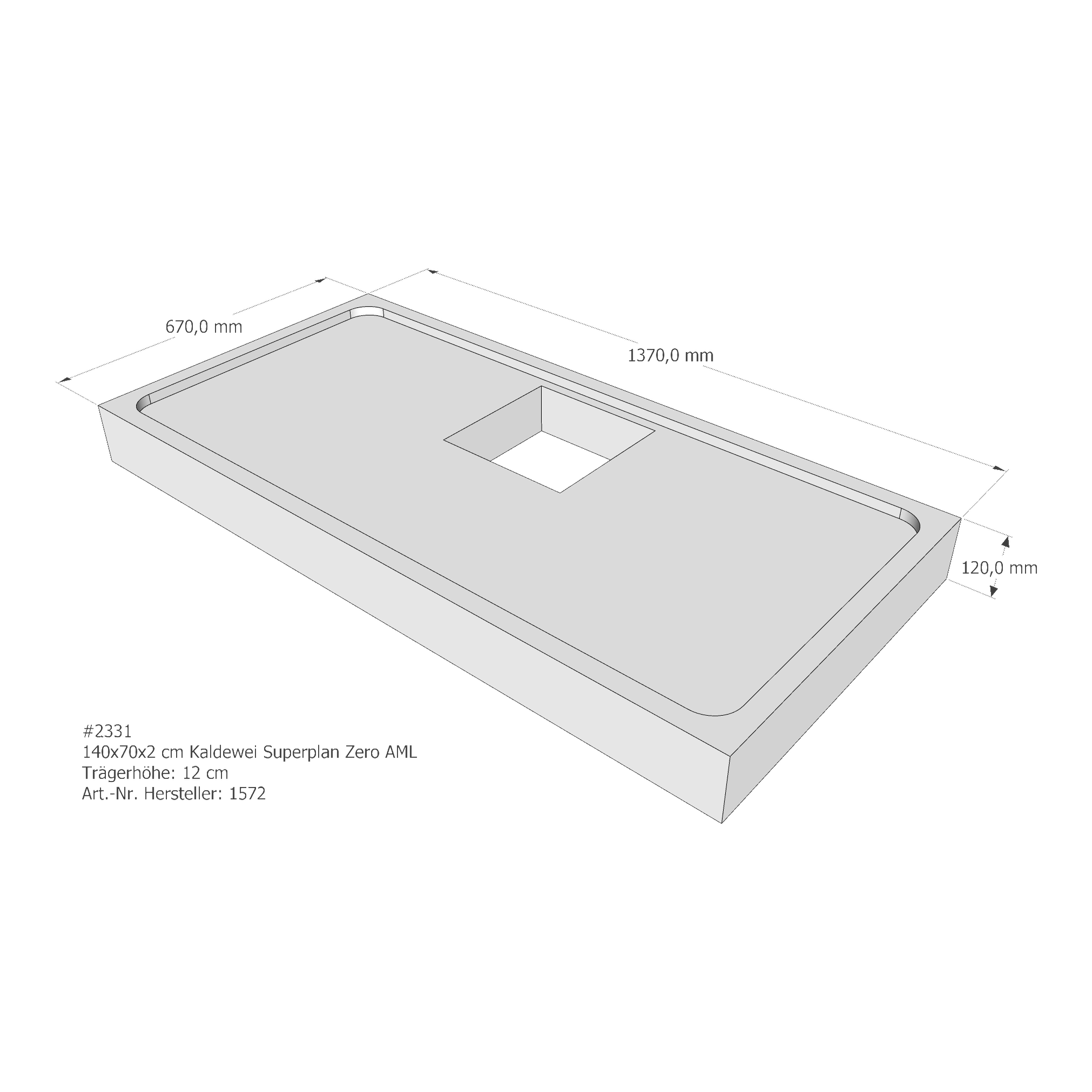 Duschwannenträger Kaldewei Superplan Zero 140x70x2 cm AML