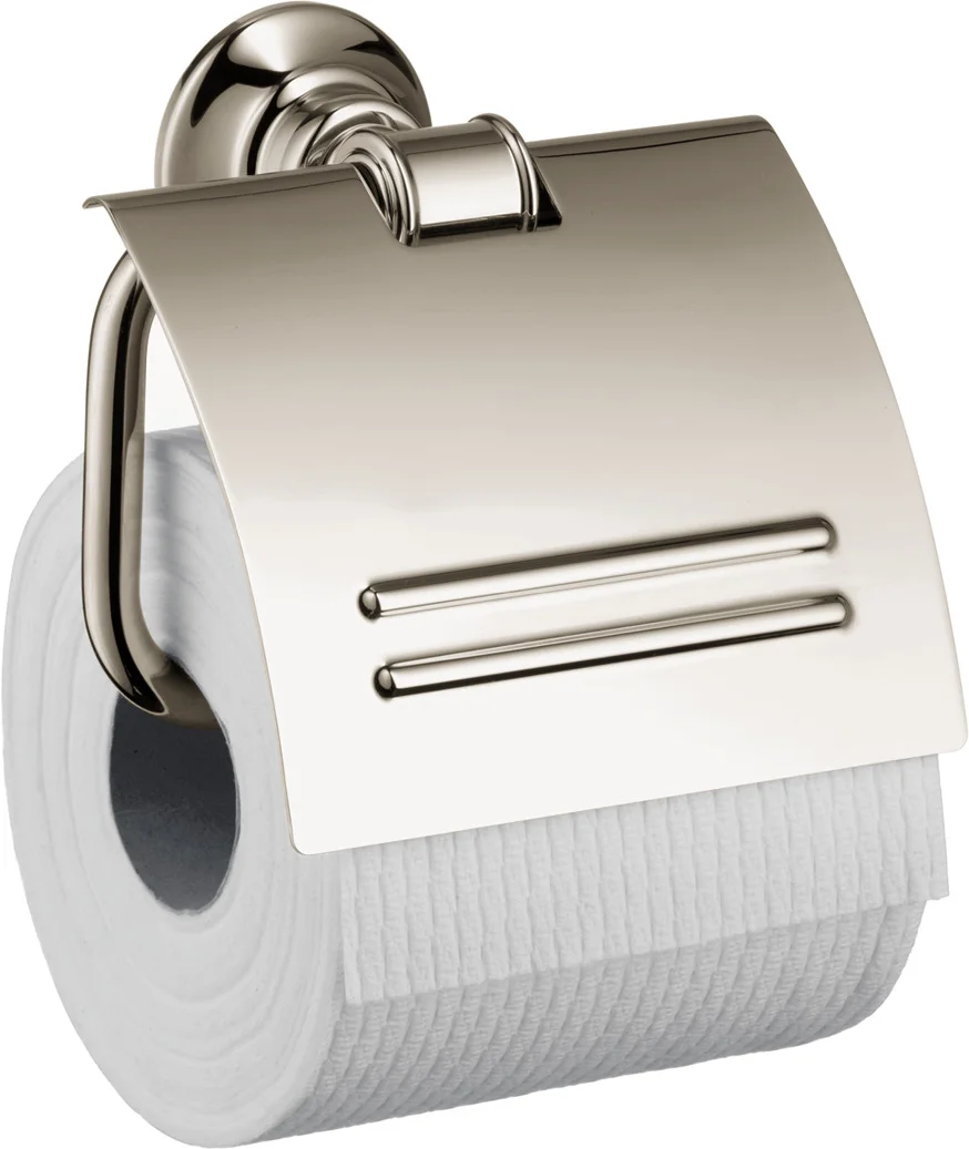 Hansgrohe AXOR Montreux Papierrollenhalter mit Deckel, Chrom, Wandmontage, Metall, verdeckte Befestigung