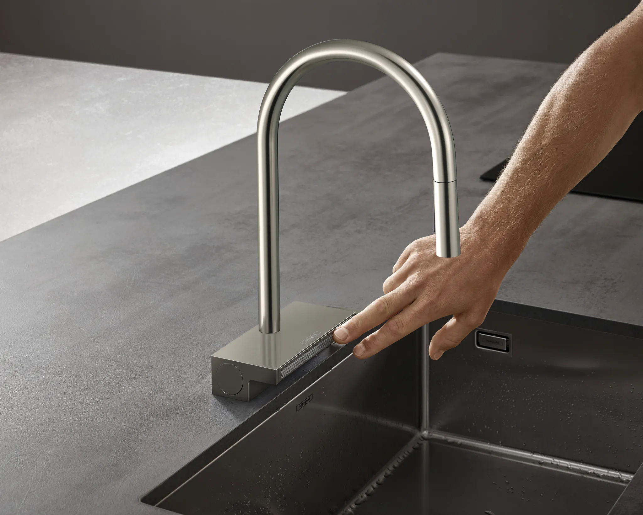 Hansgrohe Aquno Select M81 Einhebel-Küchenmischer 170, Ausziehbrause 3jet sBox Edelstahl