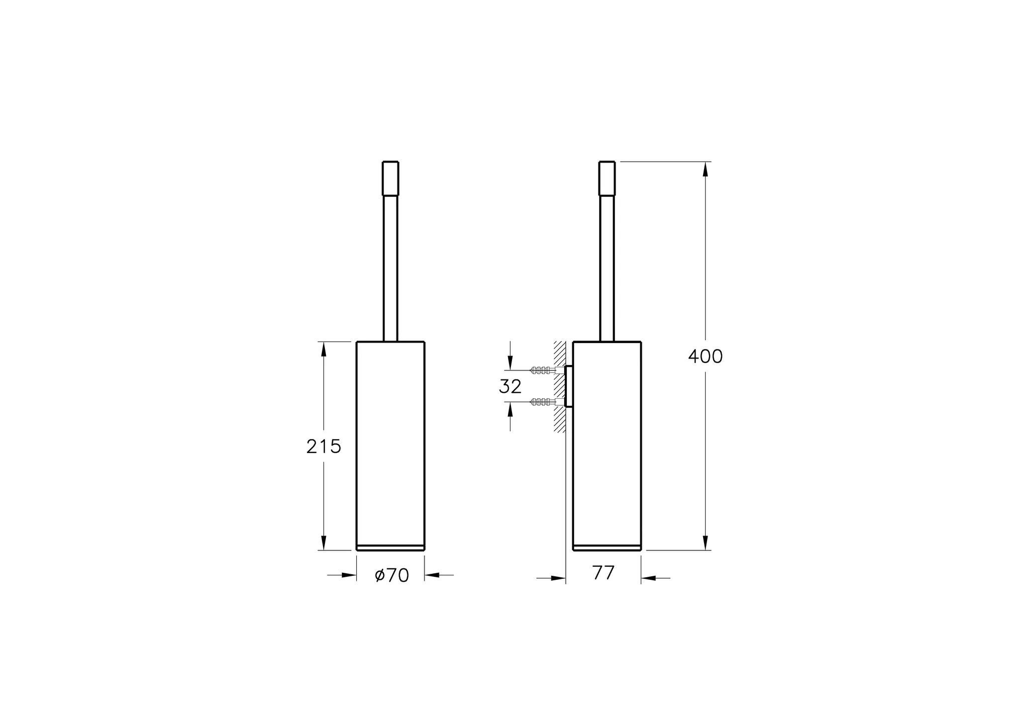VitrA Sento Kids WC-Bürstengarnitur Wandmontage, 7 x 40 cm, Orange