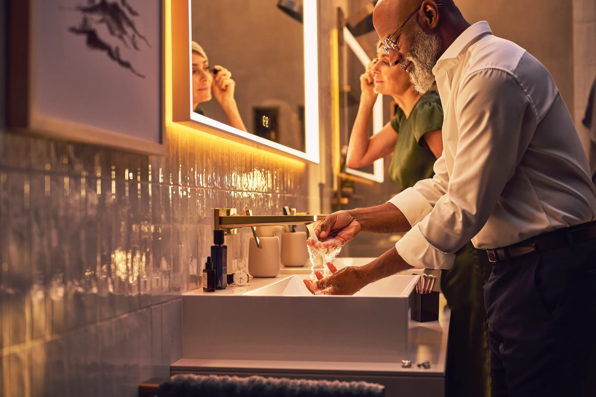 2-Loch Waschtischarmatur Unterputz Metropol F-Set langer Auslauf chrom 2-Loch Waschtischarmatur Unterputz Metropol F-Set langer Auslauf chrom