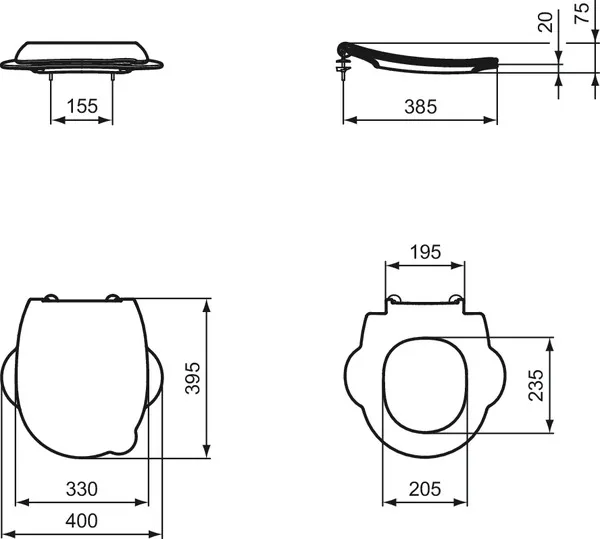 Ideal Standard WC-Sitz „Contour21Schools“ in Weiß