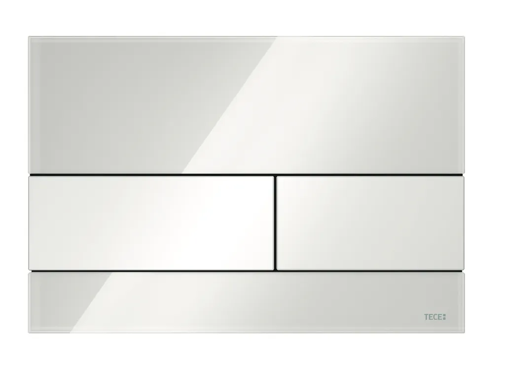 square Betätigungsplatte Zweimengen Glas weiß glänzend, Tasten weiß glänzend square Betätigungsplatte Zweimengen Glas weiß glänzend, Tasten weiß glänzend
