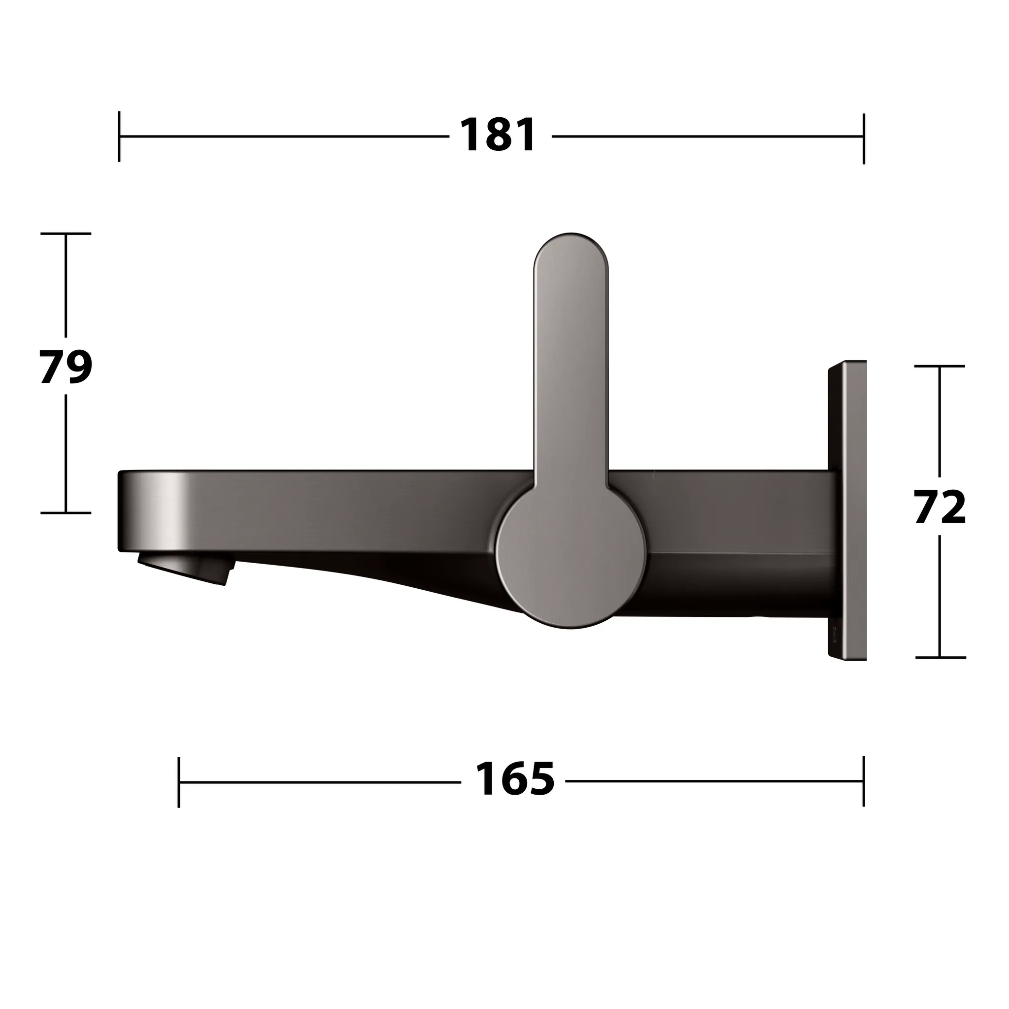 IXMO Einhebel-Waschtischmischer UP Ausladung 165 mm/IXMO Flat Titanschwarz geb.