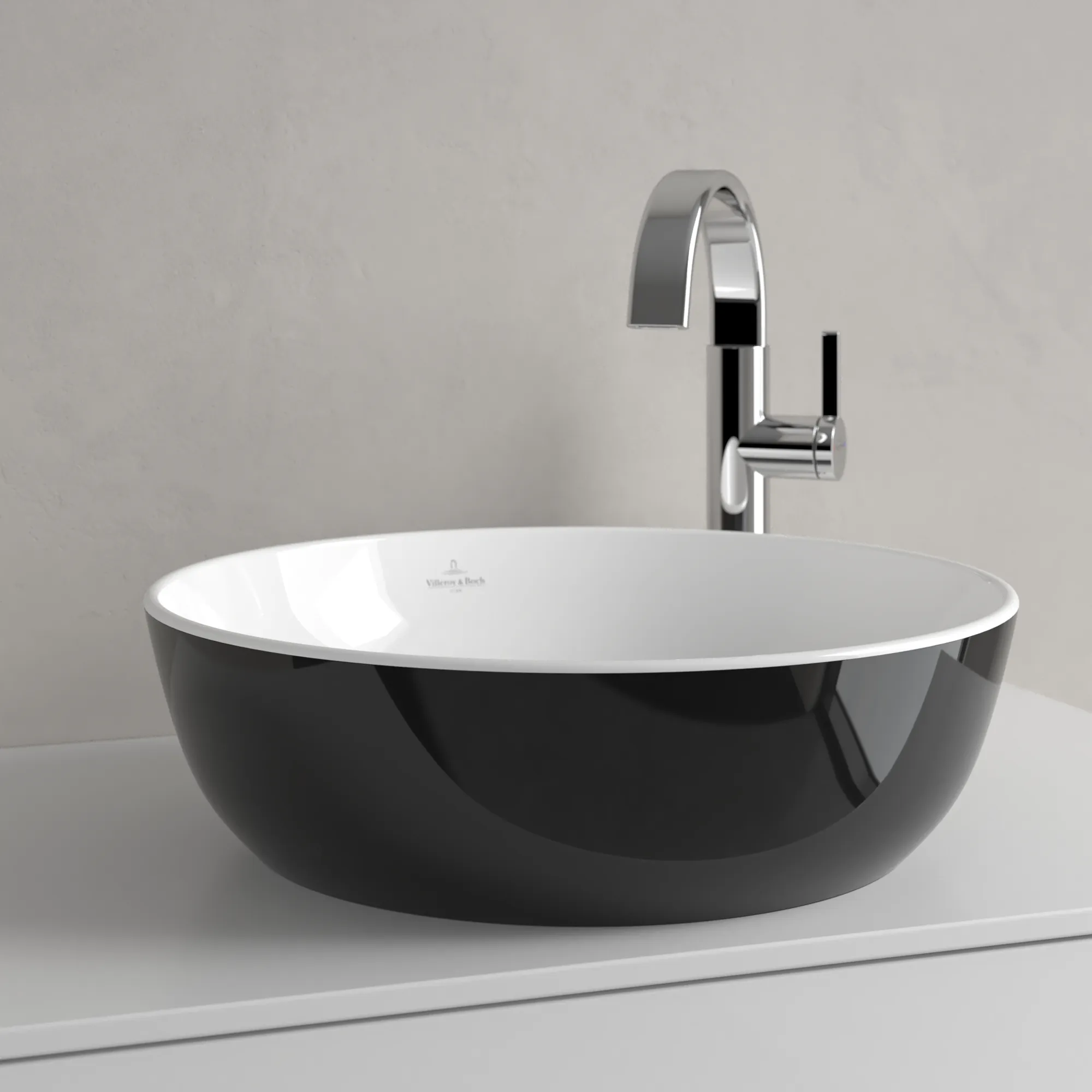 Villeroy & Boch Aufsatzwaschtisch aus TitanCeram „Artis“ ⌀ 430 mm in Coal Black