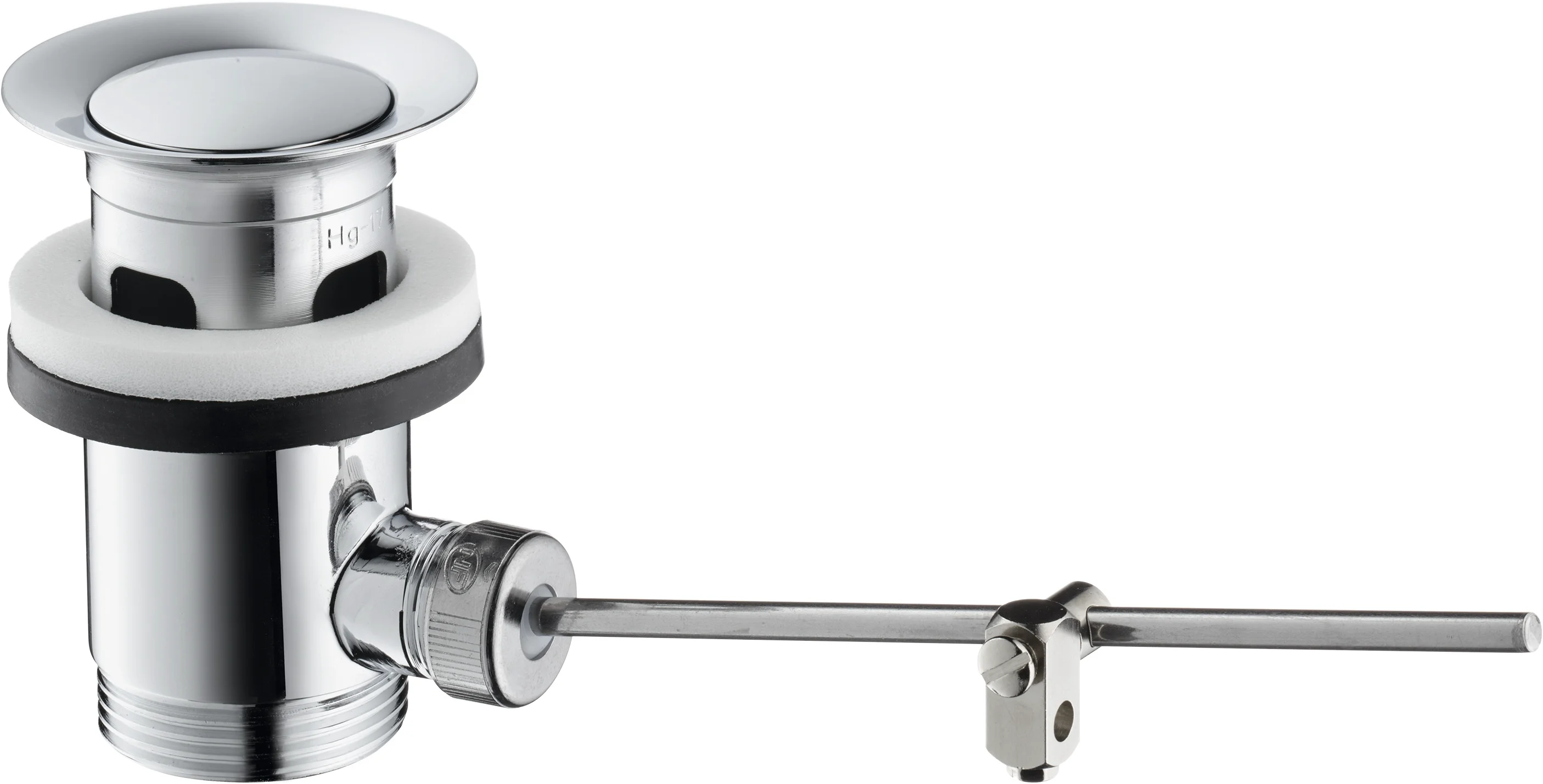 Hansgrohe Ablaufventil Chrom für Waschtisch- und Bidetmischer DN32 mit Zugstange, G 11/4, mit Überlauf Hansgrohe Ablaufventil Chrom für Waschtisch- und Bidetmischer DN32 mit Zugstange, G 11/4, mit Überlauf