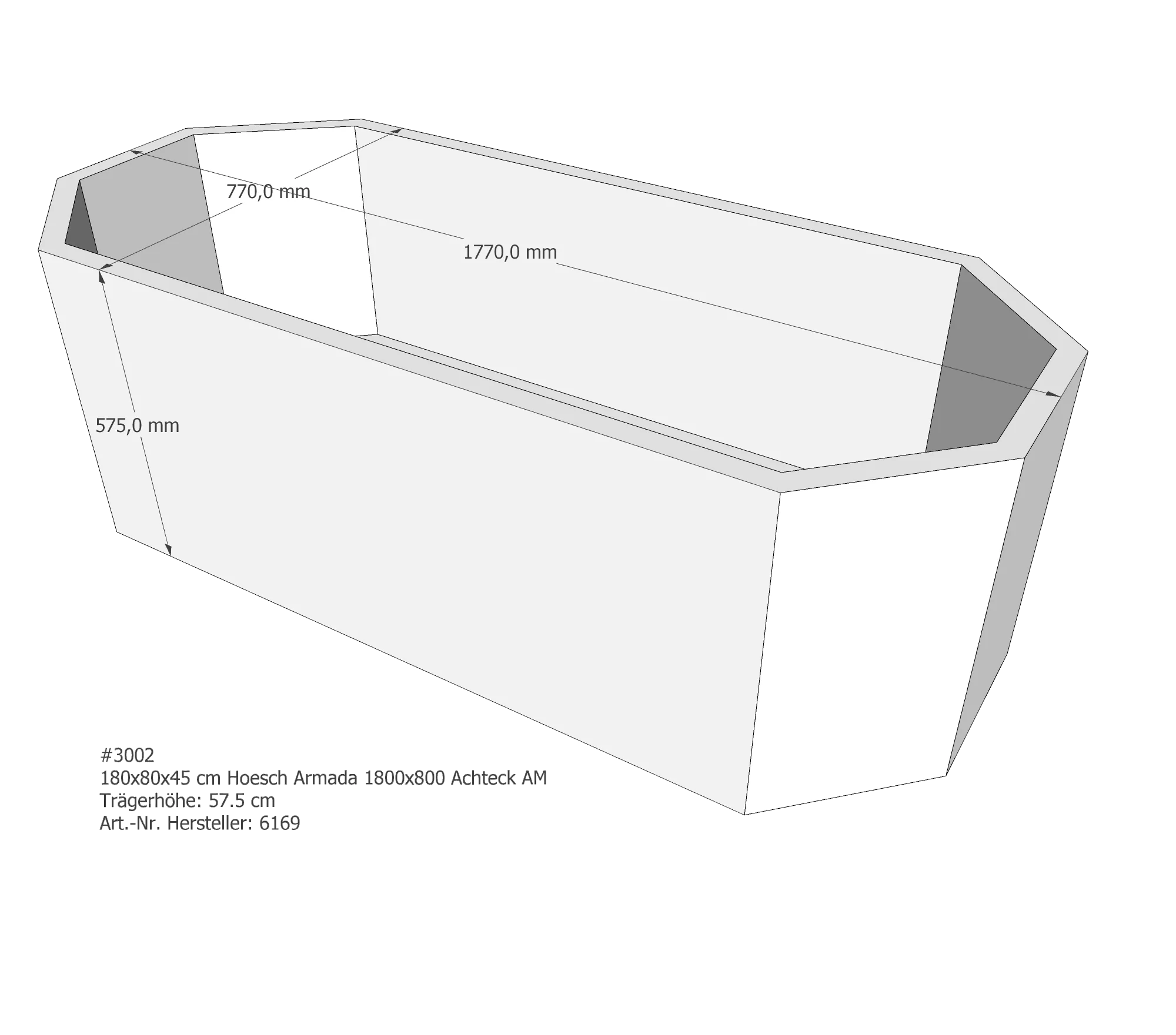 Badewannenträger für Hoesch Armada 180 × 80 × 45 cm Badewannenträger für Hoesch Armada 180 × 80 × 45 cm