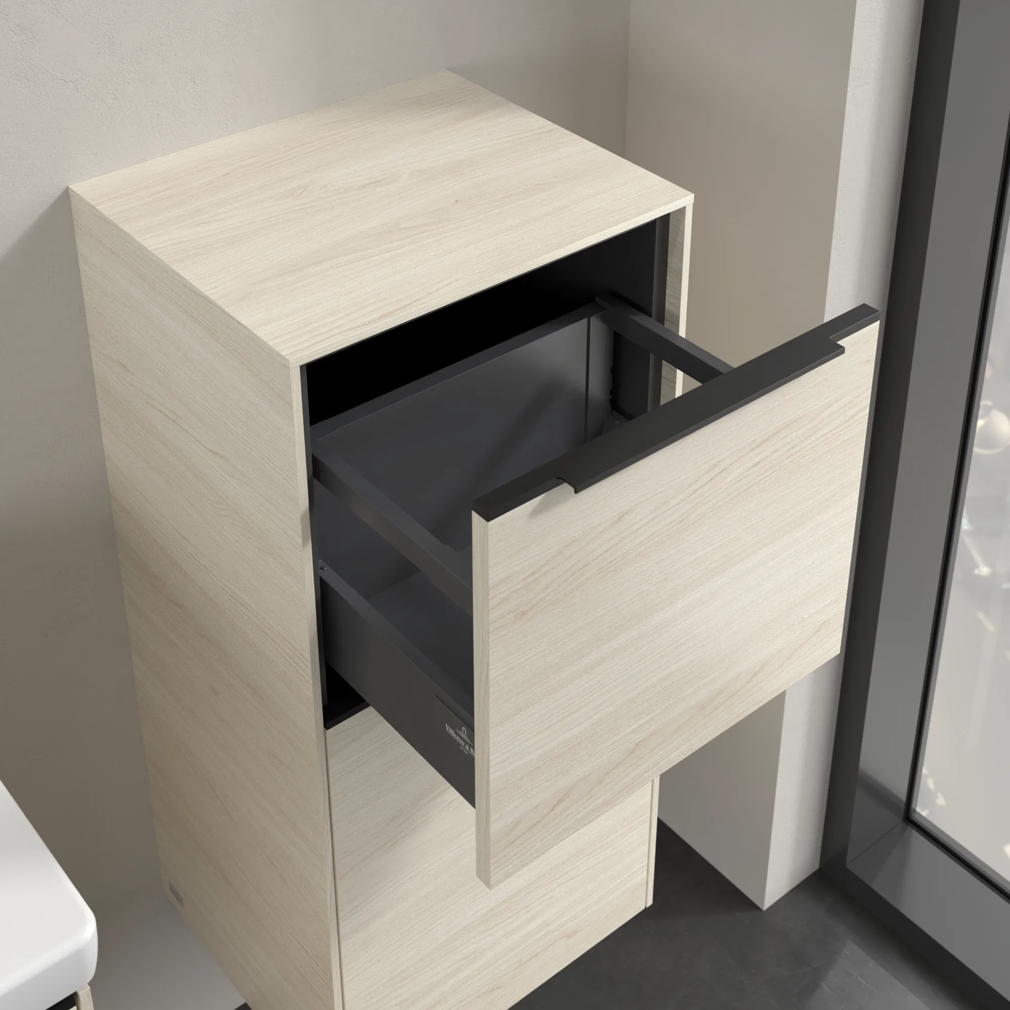 Villeroy & Boch Seitenschrank „Subway 3.0“ 40 × 86 × 36,2 × 36,2 cm 1 Auszug, 1 Tür, Anschlag (Scharnier) rechts, 1 Tür, Anschlag rechts