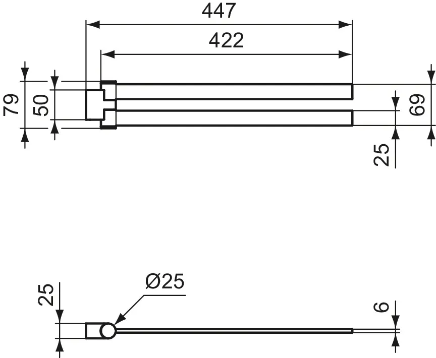doppelter Handtuchhalter Conca Cube 447mm Brushed Gold doppelter Handtuchhalter Conca Cube 447mm Brushed Gold