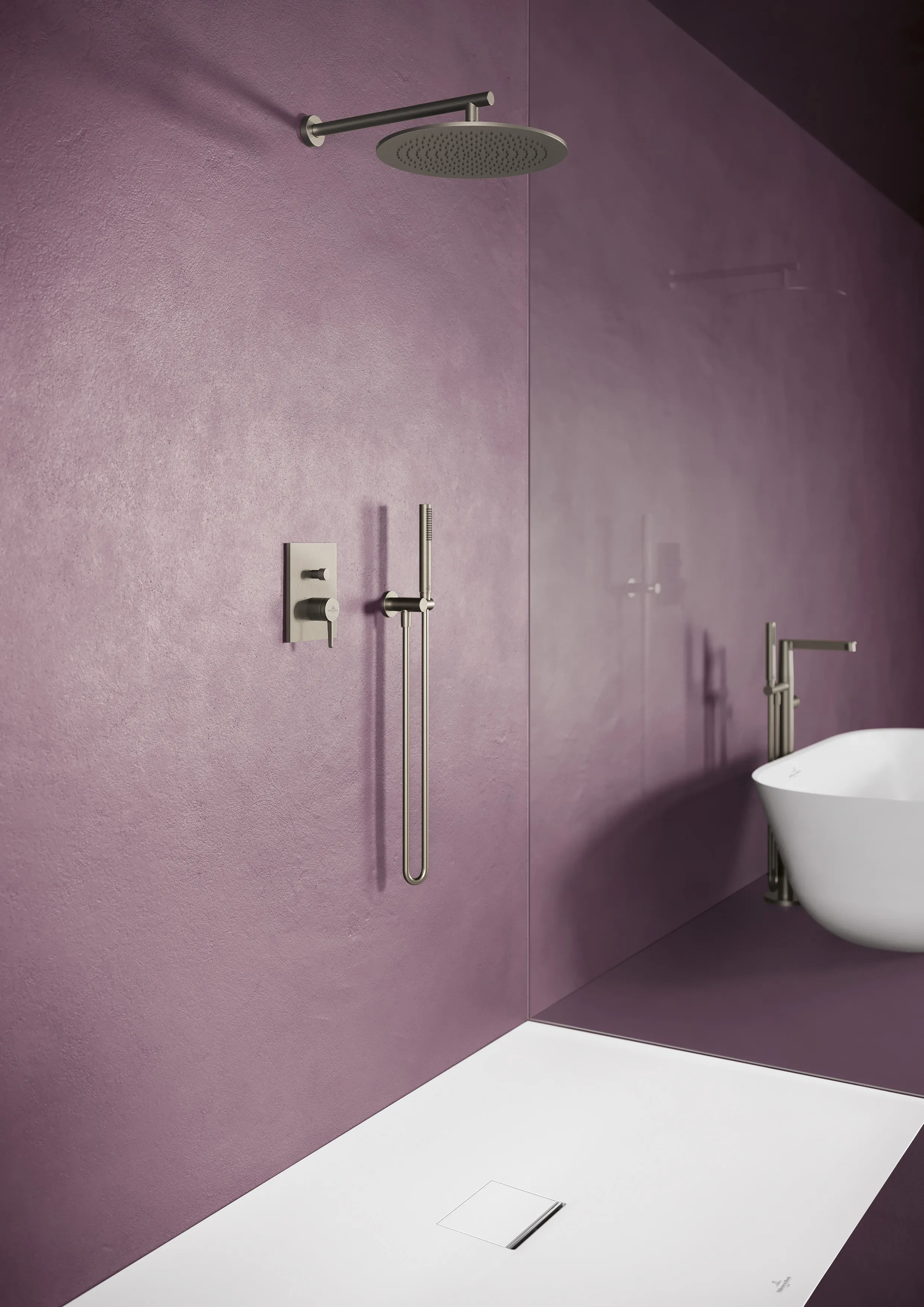 Duschkopf TVC00000300061, rund ⌀ 35 × 6,3 cm in Brushed Nickel Matt Duschkopf TVC00000300061, rund ⌀ 35 × 6,3 cm in Brushed Nickel Matt