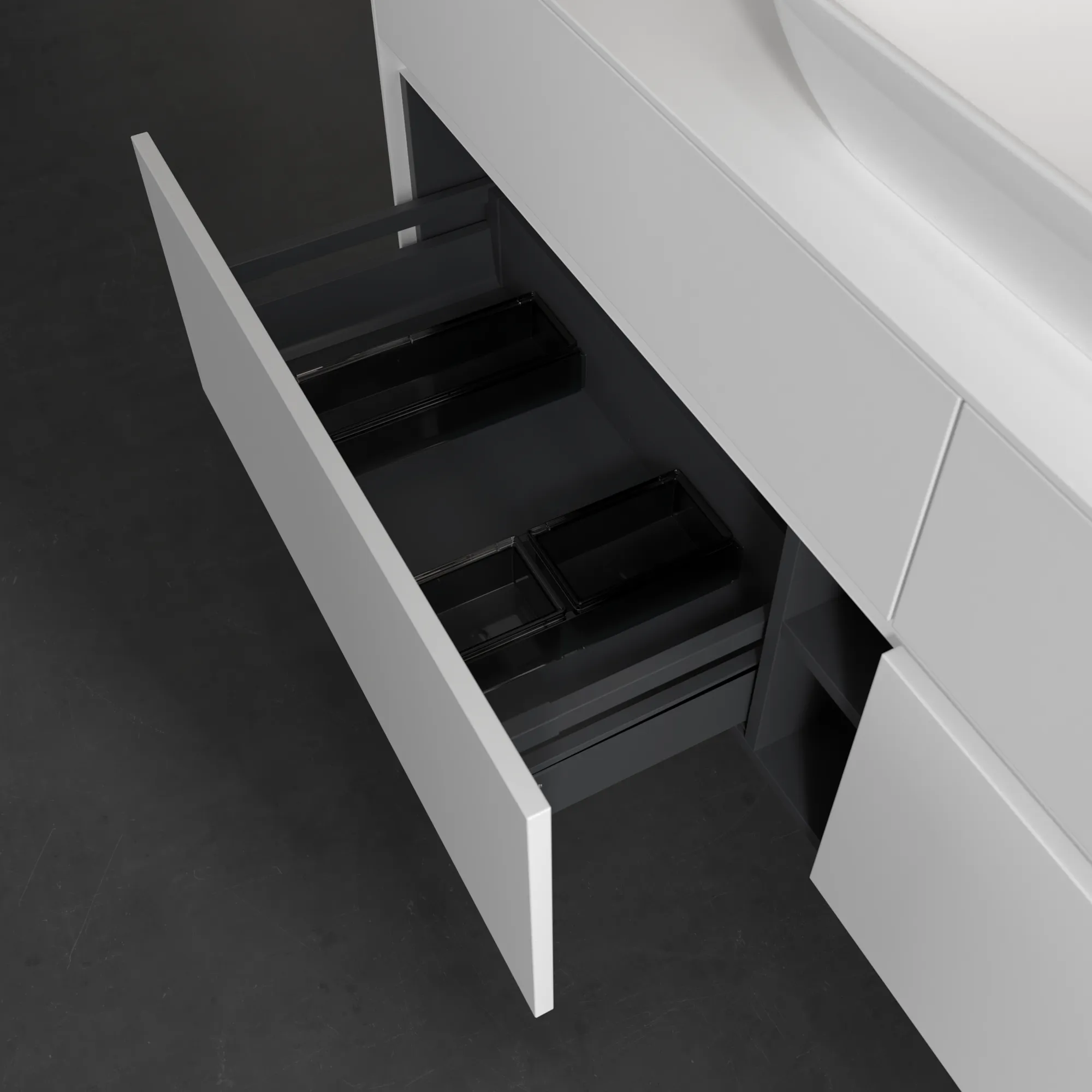 Villeroy & Boch Waschtischunterschrank „Collaro“ 1600 × 548 × 500 mm Weiß Matt, ohne Beleuchtung, für Becken mittig