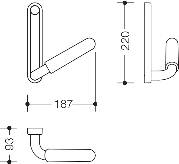 HEWI Haltegriff „Serie 802 LifeSystem“ in Signalweiß