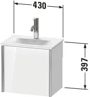 Duravit Waschtischunterschrank wandhängend „XViu“ 43 × 39,7 × 31 cm in Nussbaum Dunkel