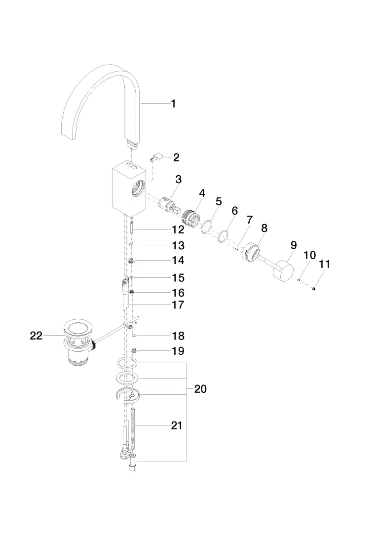 Dornbracht MEM Waschtisch-Einhandbatterie mit Ablaufgarnitur Chrom Dornbracht MEM Waschtisch-Einhandbatterie mit Ablaufgarnitur Chrom