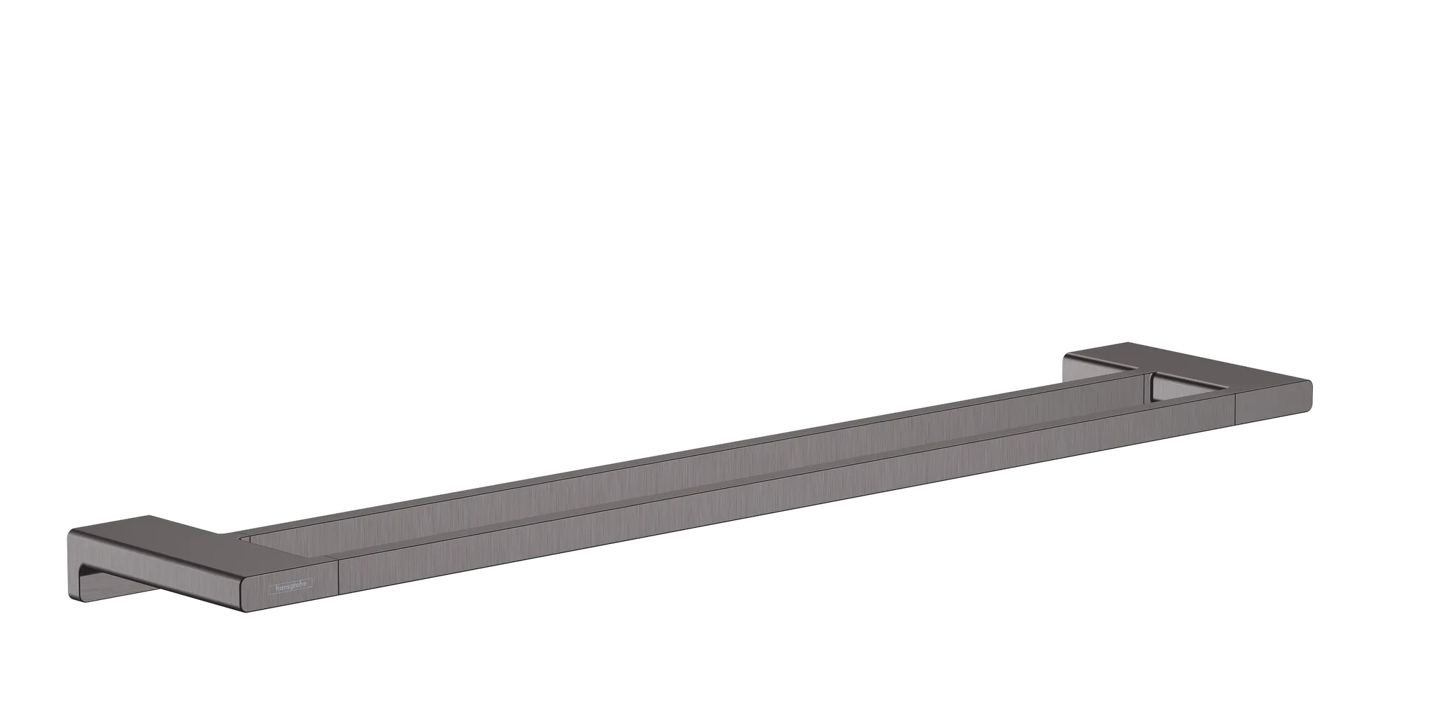 Hansgrohe AddStoris Q Doppelbadetuchhalter, Brushed Black Chrome, 648 mm Länge, Wandmontage mit verdeckter Befestigung