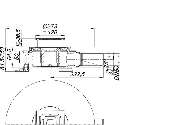 Bodenablauf DallDrain Select, DN 50, 120 x 120 mm
