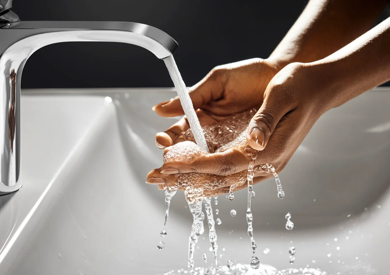 Hansgrohe Vivenis Einhebel-Waschtischmischer chrom, Ausladung 146 mm, Auslaufhöhe 110 mm, Hebelgriff, WaterfallStream, max. Durchfluss 5 l/min, Keramikmischsystem, einstellbare Temperaturbegrenzung, für Durchlauferhitzer geeignet