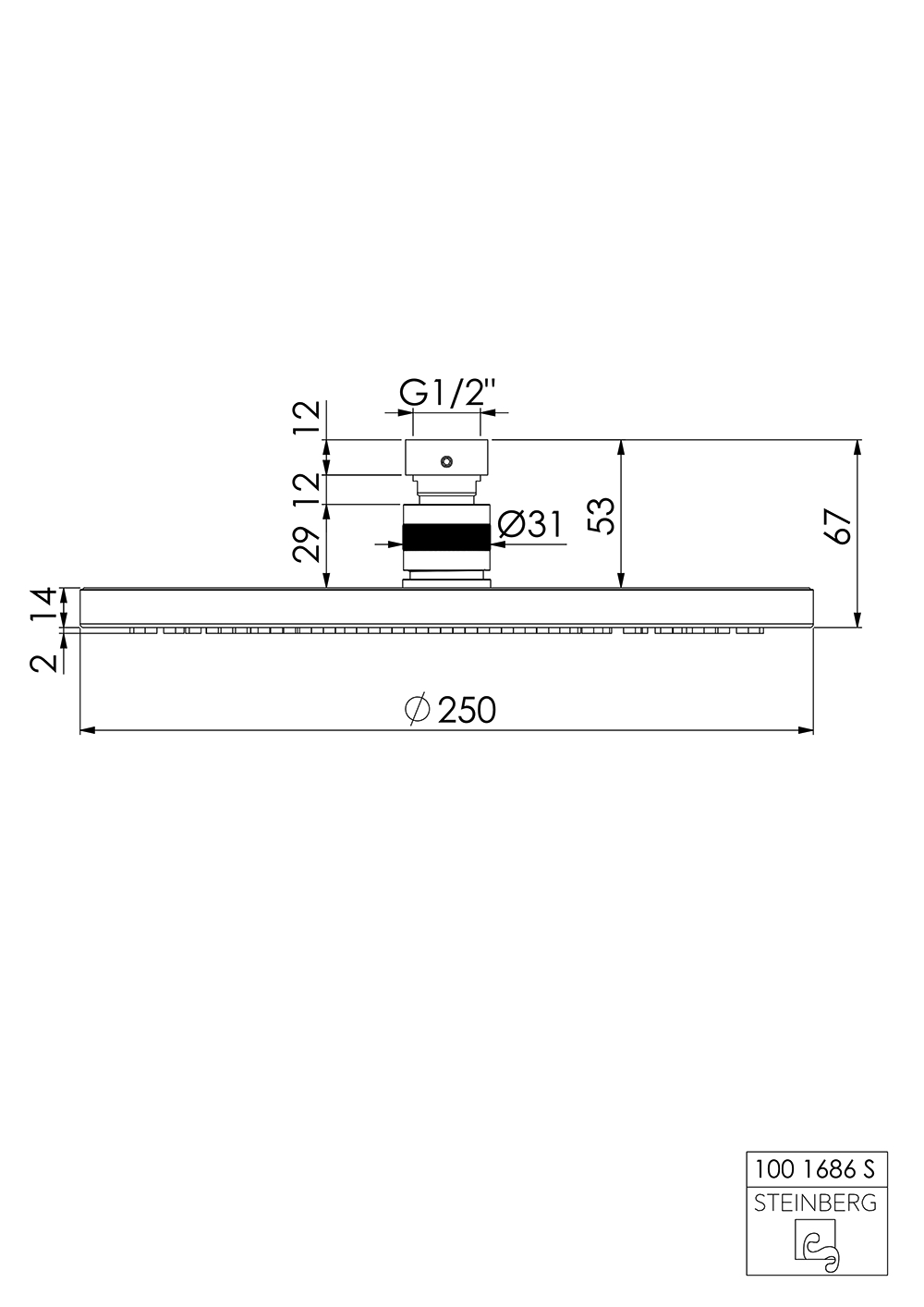 Serie 100 Regenbrause ⌀ 25 × 0,8 cm Serie 100 Regenbrause ⌀ 25 × 0,8 cm