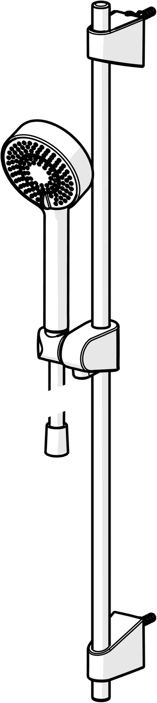 HansaBASICJET Wandstangen-Brausenset 4478 3-strahlig Chrom