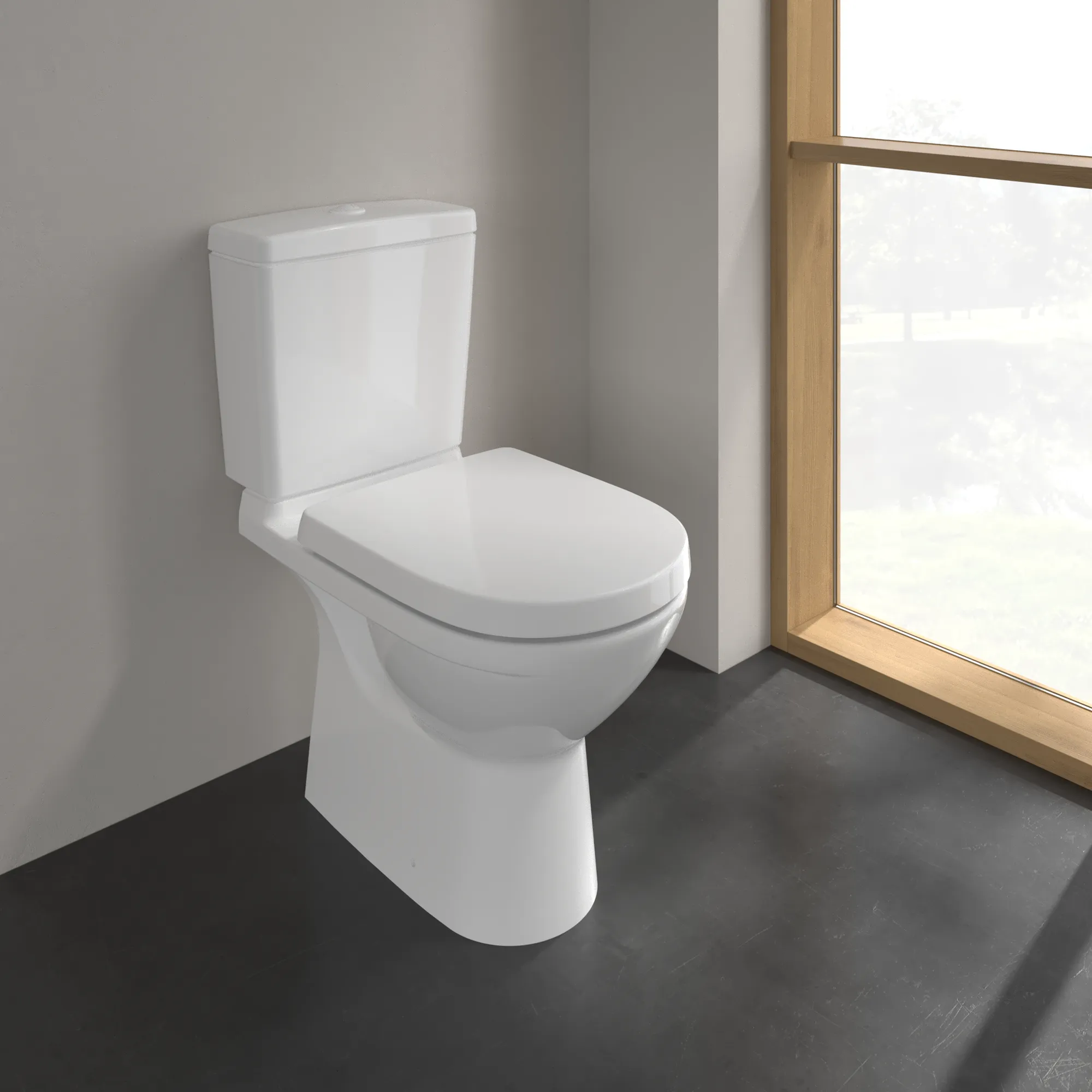 Tiefspül-WC für Kombination O.novo 566101, 360 x 650 x 400 mm, Oval, bodenstehend, Abgang senkrecht, Weiß Alpin