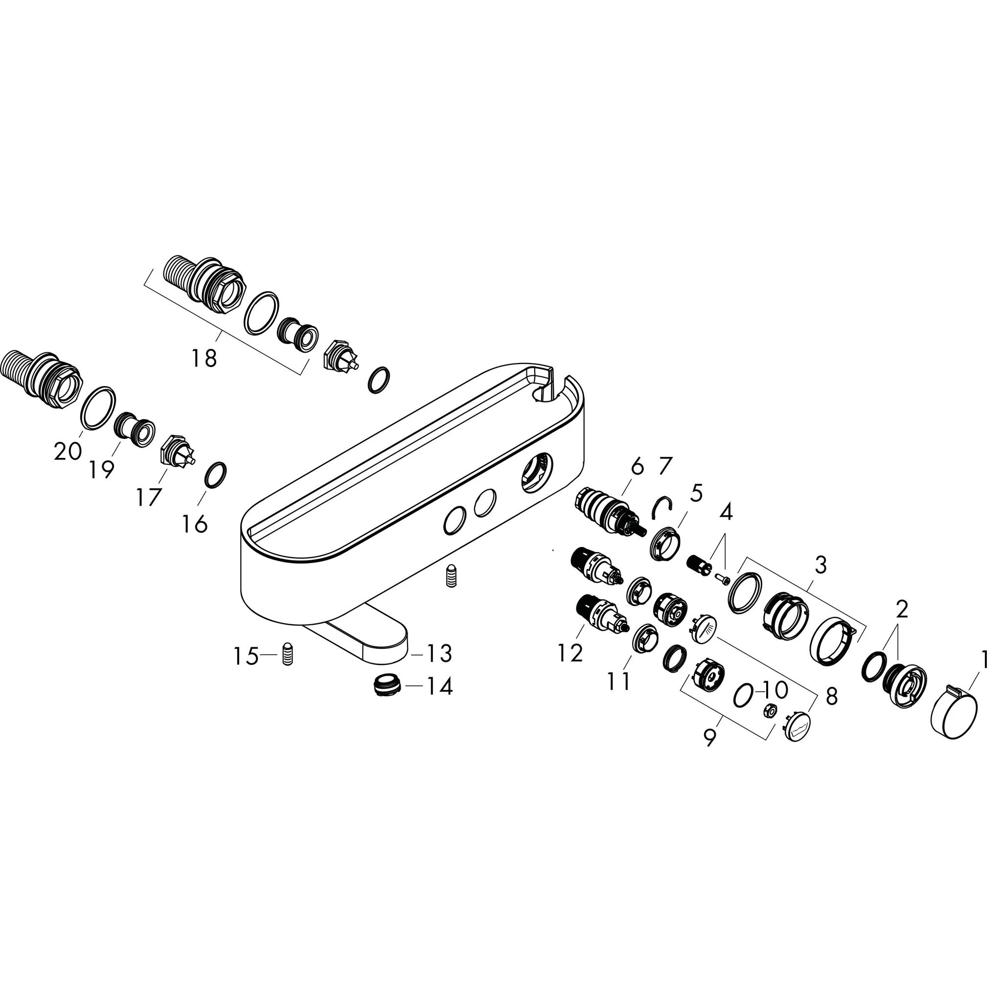 Thermostat ShowerTablet Select 400 Wanne Aufputz DN15 chrom Thermostat ShowerTablet Select 400 Wanne Aufputz DN15 chrom