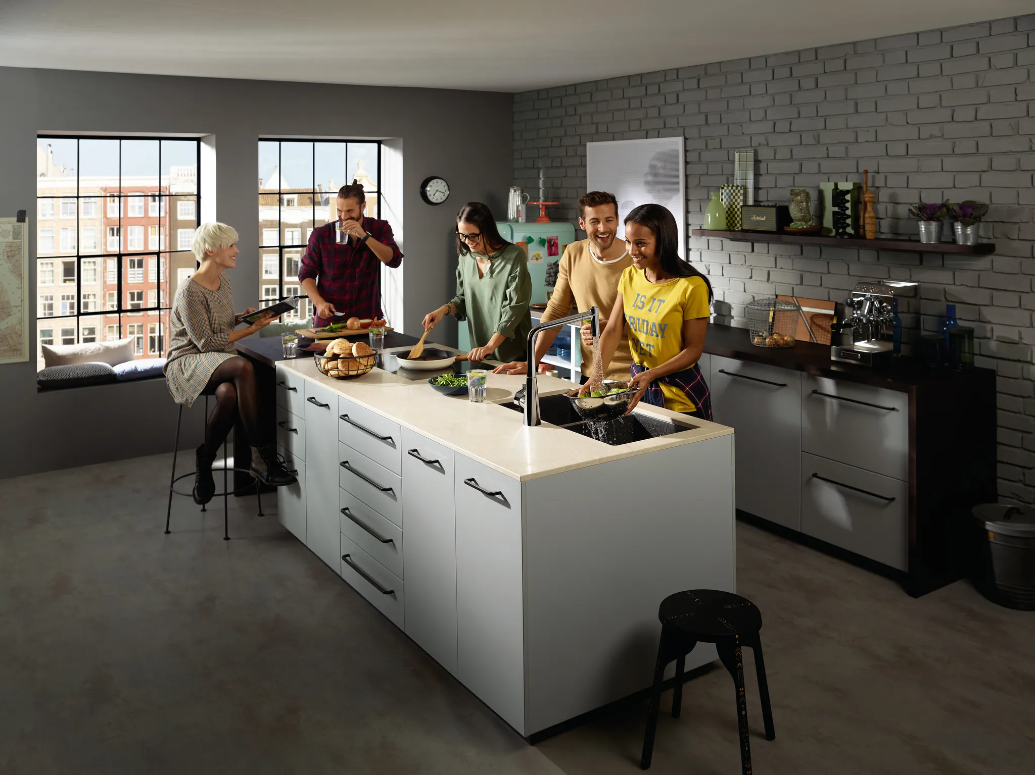 Hansgrohe S51 S510-U770 Unterbauspüle 370x370 Graphitschwarz