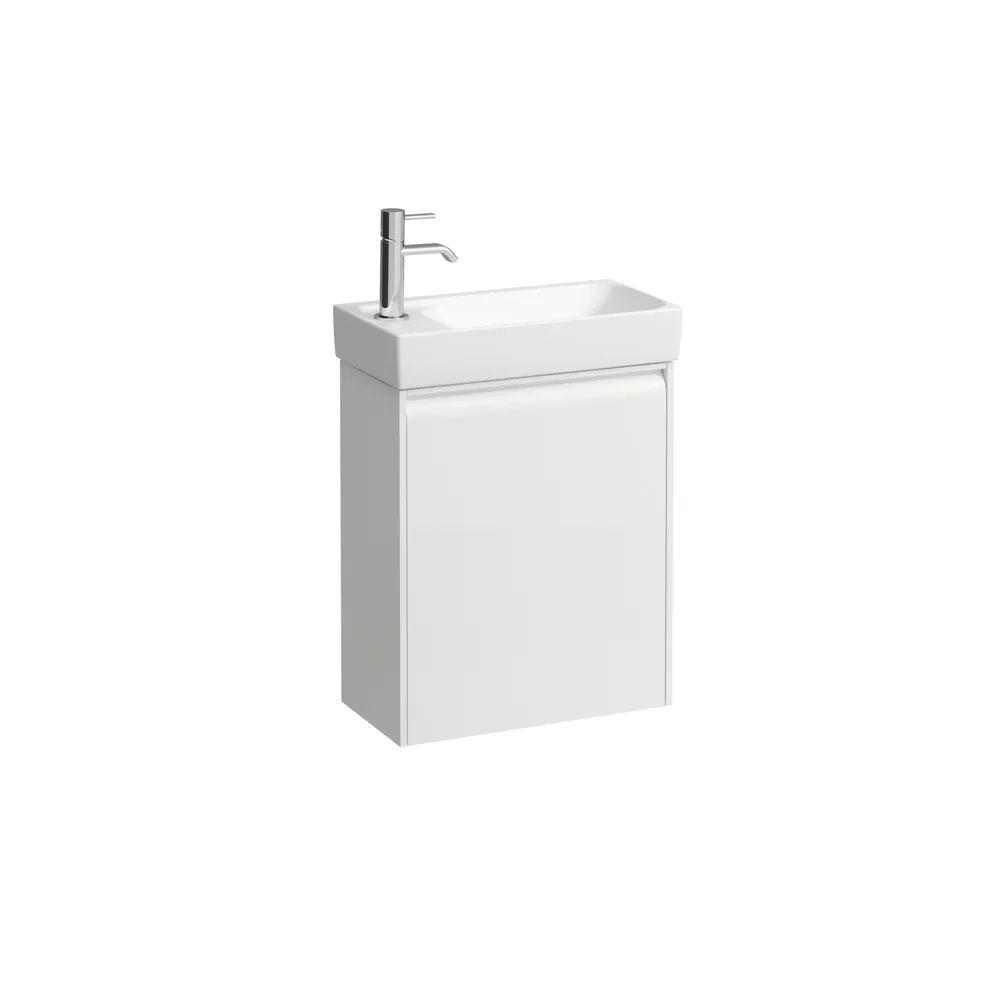 Waschtischunterbau MEDA 222x437x515 1Tür Scharnier links integrierte Griffleiste für Waschtisch H815114 weiß matt Waschtischunterbau MEDA 222x437x515 1Tür Scharnier links integrierte Griffleiste für Waschtisch H815114 weiß matt