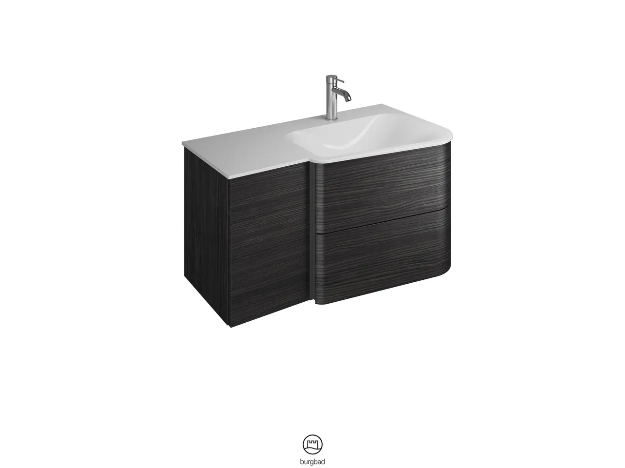 burgbad Badmöbelset „Badu“ Griffleiste, Weiß, in Weiß Matt burgbad Badmöbelset „Badu“ Griffleiste, Weiß, in Weiß Matt