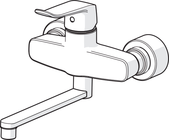 Einhand-Waschtischarmatur Bedienungshebel lang „Clinica“ Ausladung 277 mm in Chrom Einhand-Waschtischarmatur Bedienungshebel lang „Clinica“ Ausladung 277 mm in Chrom