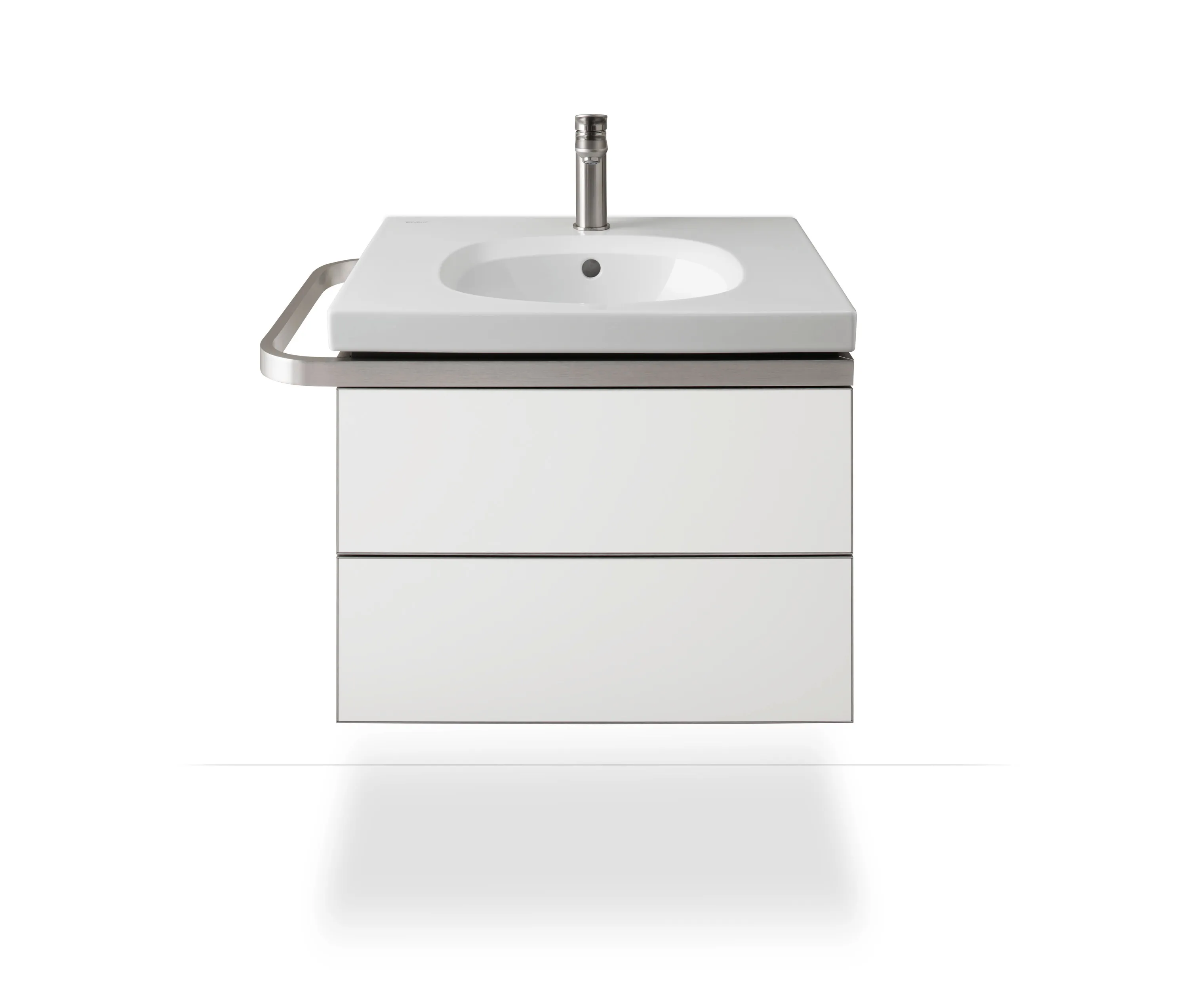 Einhand-Waschtischarmatur „Wave“ Ausladung 122 mm in Edelstahl (gebürstet)