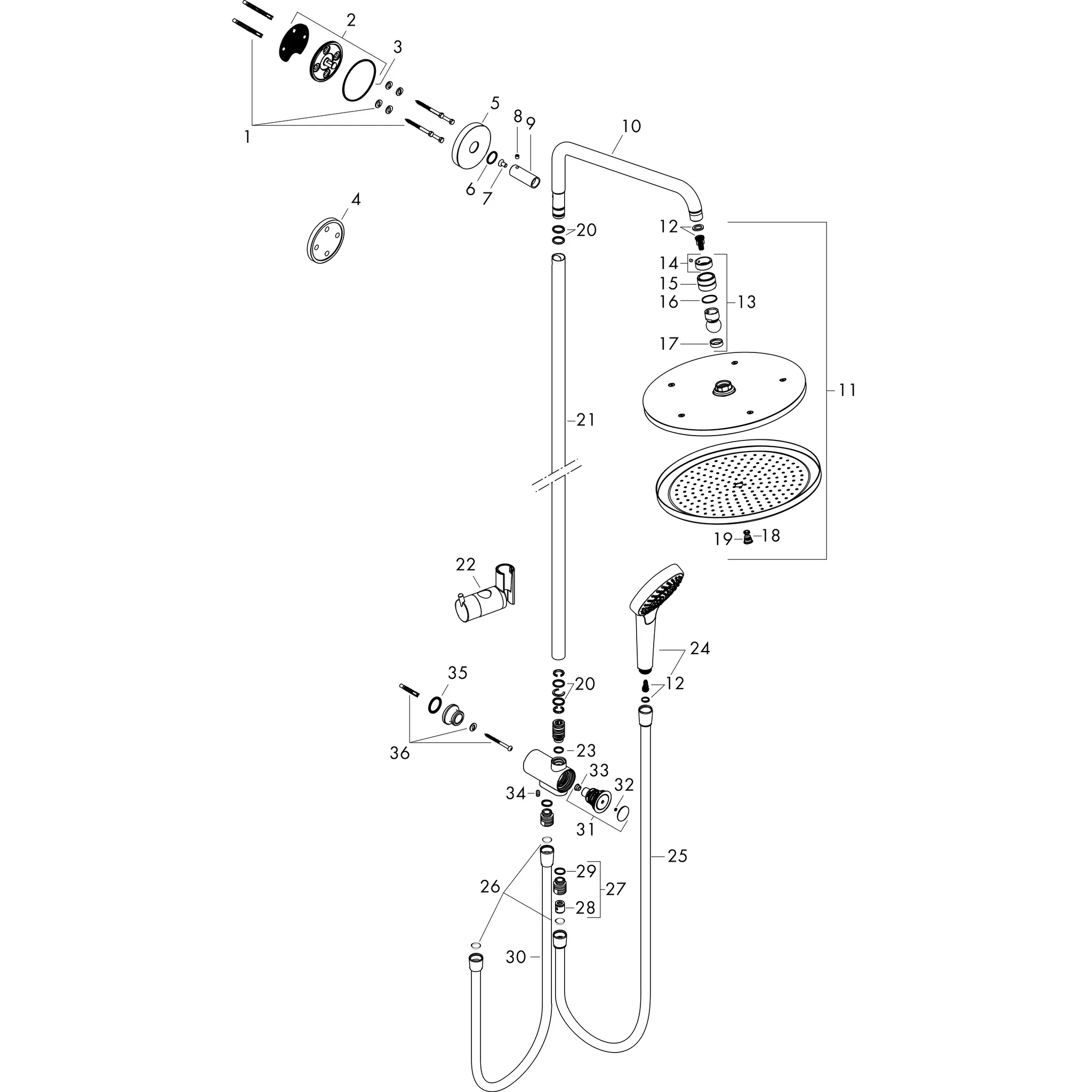 Showerpipe Croma Select S 280 Reno chrom Showerpipe Croma Select S 280 Reno chrom