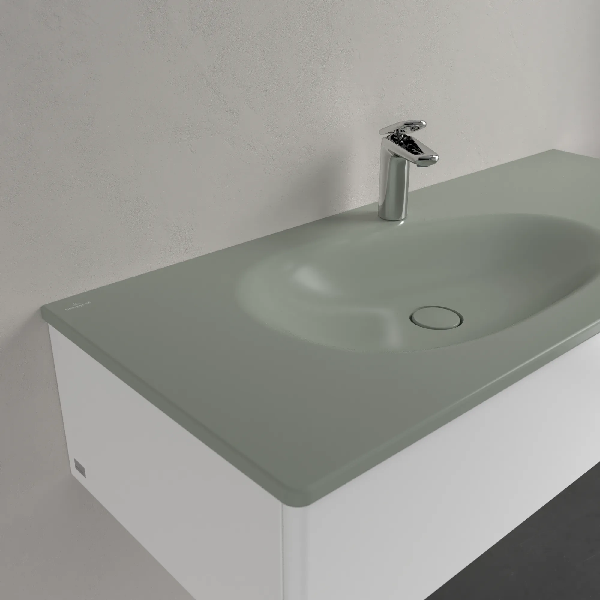Villeroy & Boch Wandwaschtisch „Antao“ 1200 × 500 × 150 mm, für Becken links in Morning Green Villeroy & Boch Wandwaschtisch „Antao“ 1200 × 500 × 150 mm, für Becken links in Morning Green