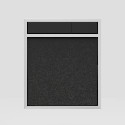 Betätigungsplatte „LIS“ mit Designelement aus schwarzem Granit, Tasten in schwarz