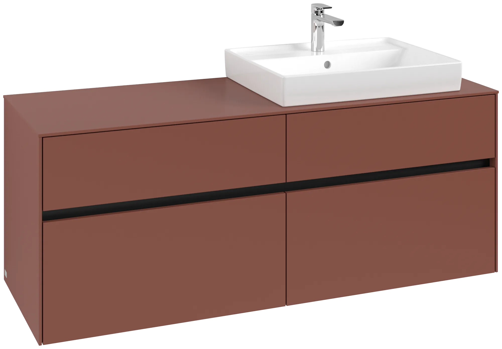Villeroy & Boch Collaro Waschbeckenunterschrank C086B0, 1400 x 548 x 500 mm, Wine Red