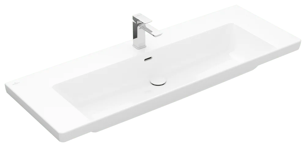 Villeroy & Boch Schrankwaschtisch Subway 3.0, 1300x475x170mm, glänzend, weiß Alpin, mit Überlauf, TitanCeram, für 3-Loch-Armatur Villeroy & Boch Schrankwaschtisch Subway 3.0, 1300x475x170mm, glänzend, weiß Alpin, mit Überlauf, TitanCeram, für 3-Loch-Armatur