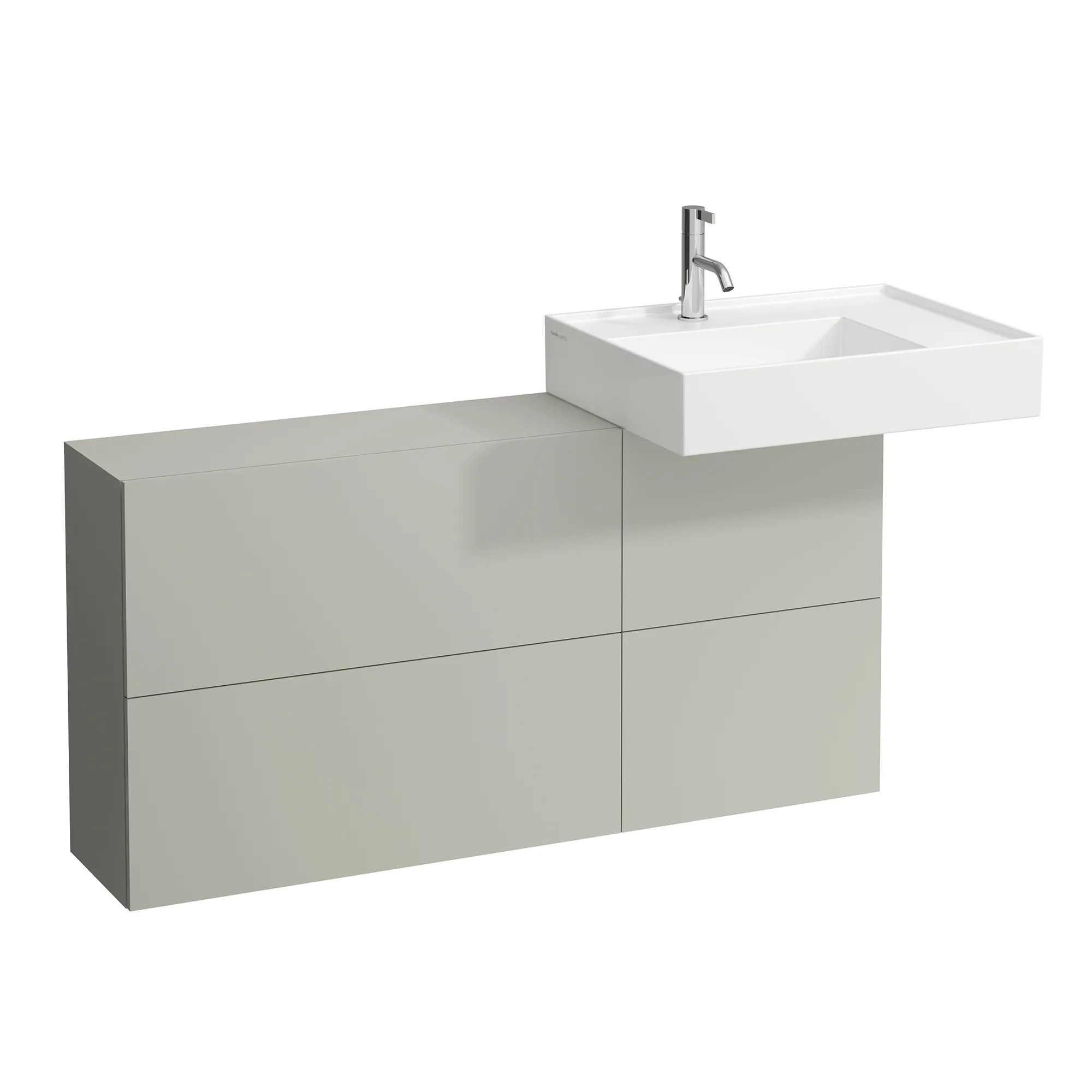 Laufen Waschtischunterbau „Kartell“ 270 × 610 × 1200 mm Kieselgrau, rechts