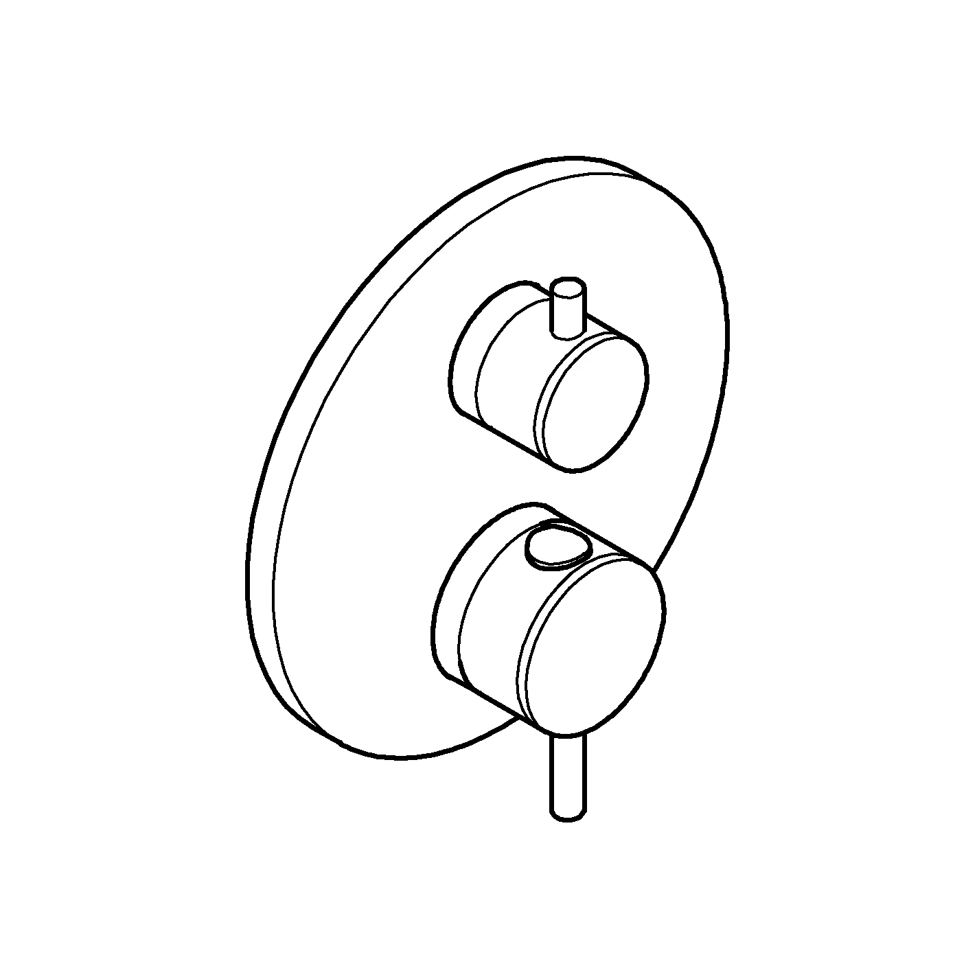 Thermostat-Wannenbatterie Atrio 24359, mit integrierter 2-Wege-Umstellung, Fertigmontageset für Rapido SmartBox, chrom