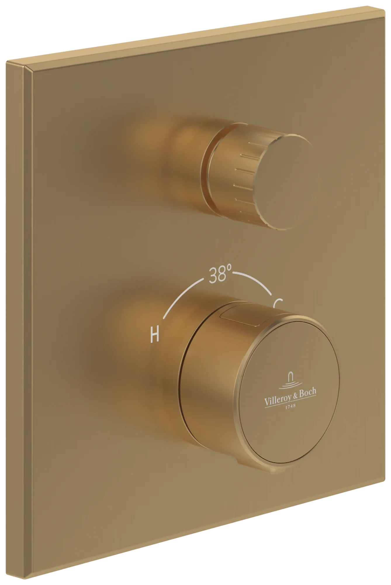 Villeroy & Boch Unterputz-Thermostat Universal Taps & Fittings, Brushed Gold, 157x66x157 mm, Thermostatfunktion mit ViPush-Technologie