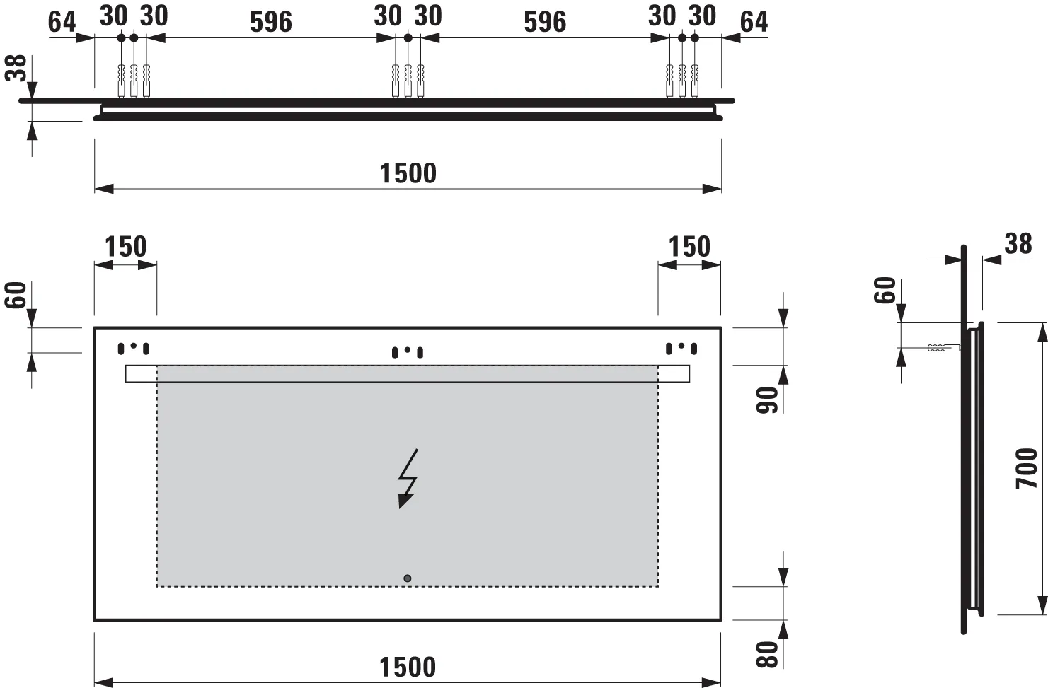 Laufen Spiegel „LEELO“ in Aluminium (glanzeloxiert) Laufen Spiegel „LEELO“ in Aluminium (glanzeloxiert)