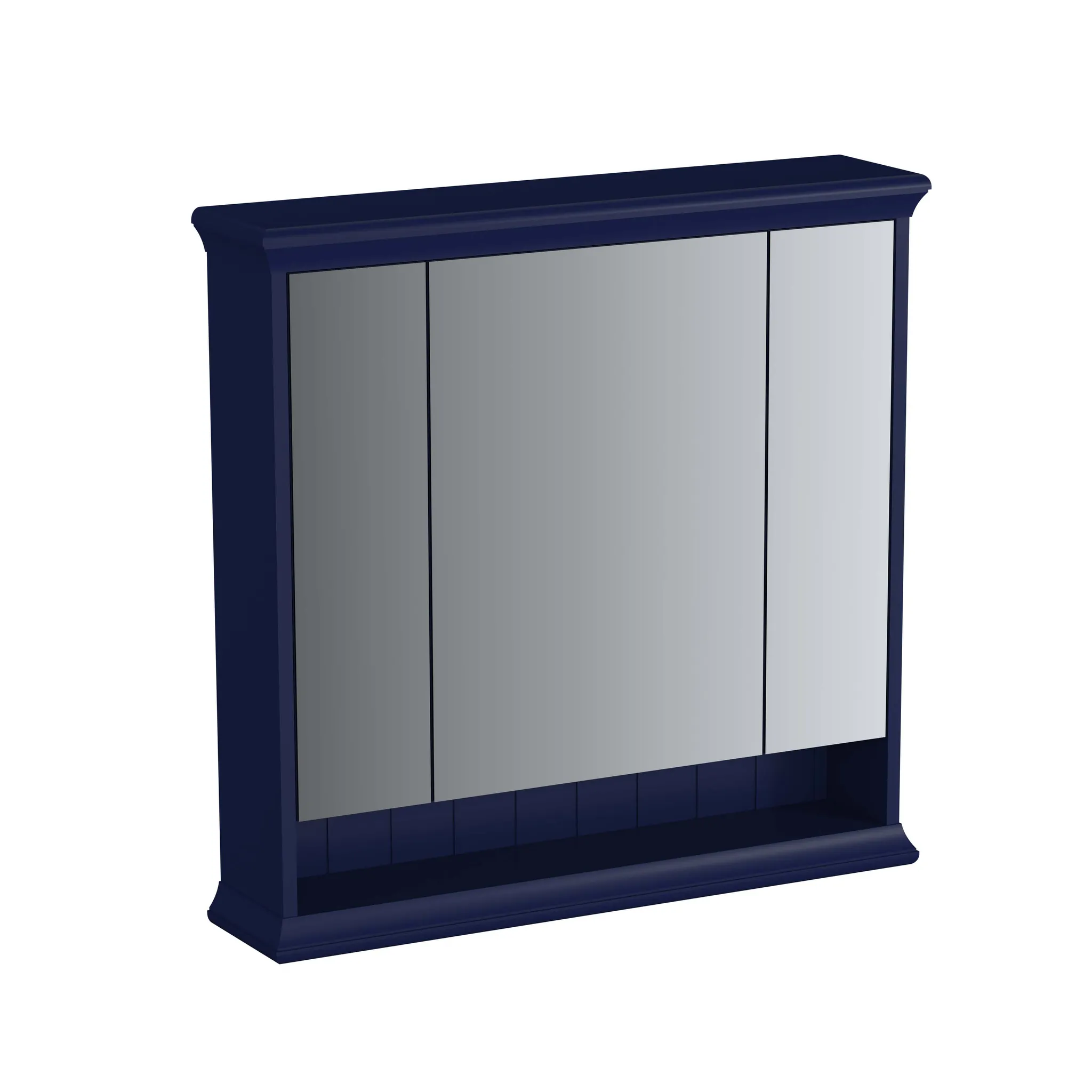 Valarte LED-Spiegelschrank 78 cm 3 Türen Stahlblau (Lack) Valarte LED-Spiegelschrank 78 cm 3 Türen Stahlblau (Lack)