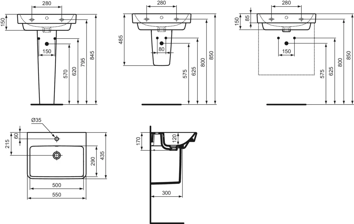 Ideal Standard Waschtisch i.life B 1 Hahnloch mit Überlauf 550x435x170mm Weiß Ideal Standard Waschtisch i.life B 1 Hahnloch mit Überlauf 550x435x170mm Weiß