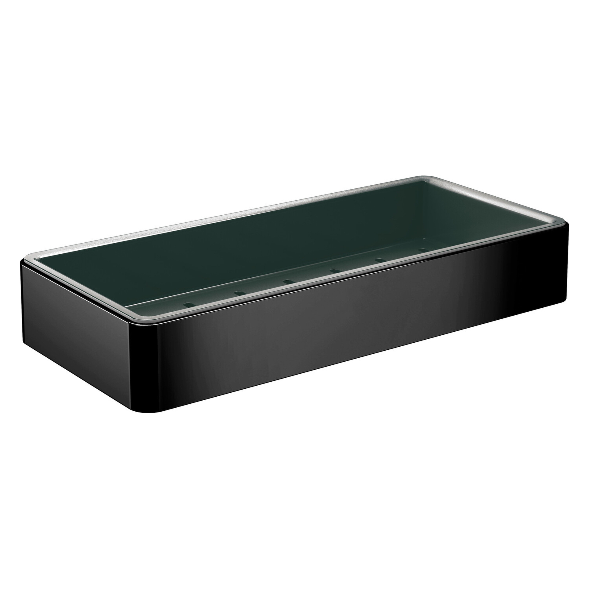 loft Schwammkorb mit Kunststoffeinsatz 220 × 36 × 101 mm, schwarz/schwarz