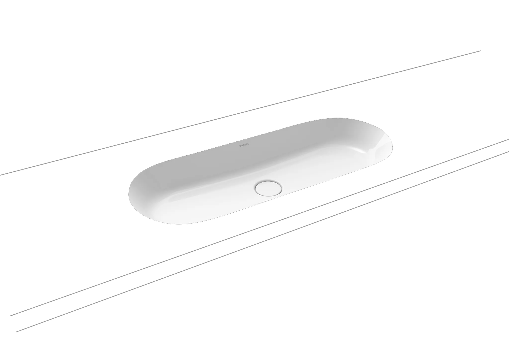 Unterbauwaschtisch „Centro“ 91 × 38 cm, ohne Hahnlochbohrung in schwarz matt, mit Perl-Effekt