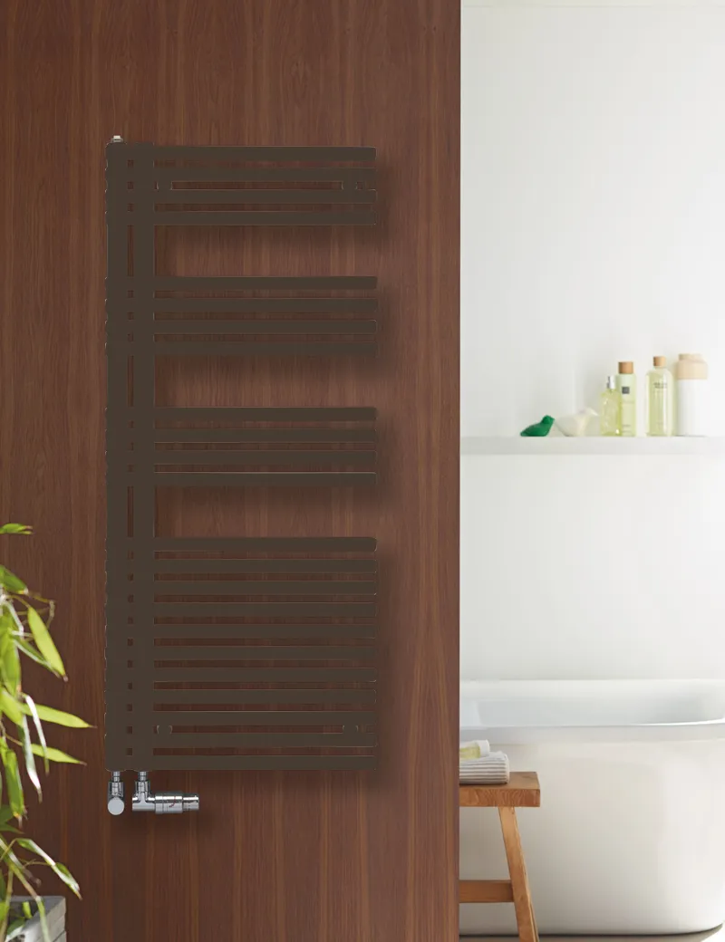 Zehnder Forma Asym HTW Badheizkörper elektrisch LFAER-120-50/DD 1281x60x496 Brown Quar.