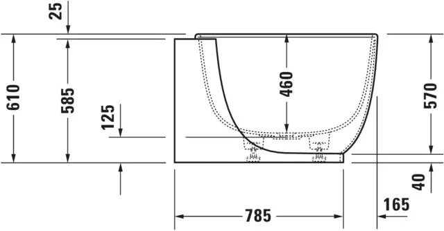 Duravit Whirlwanne „Luv“ vorwand oval 185 × 95 cm, rechts