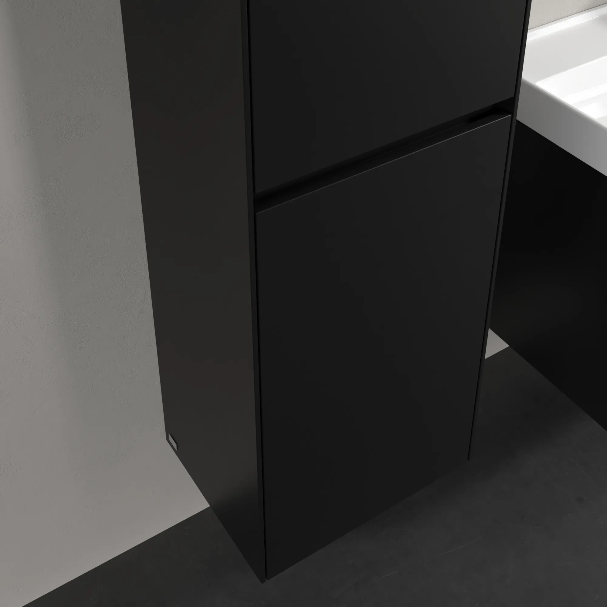 Villeroy & Boch Collaro Hochschrank C03400, 454x1538x347mm, 2 Türen, links Anschlag, Volcano Black Villeroy & Boch Collaro Hochschrank C03400, 454x1538x347mm, 2 Türen, links Anschlag, Volcano Black