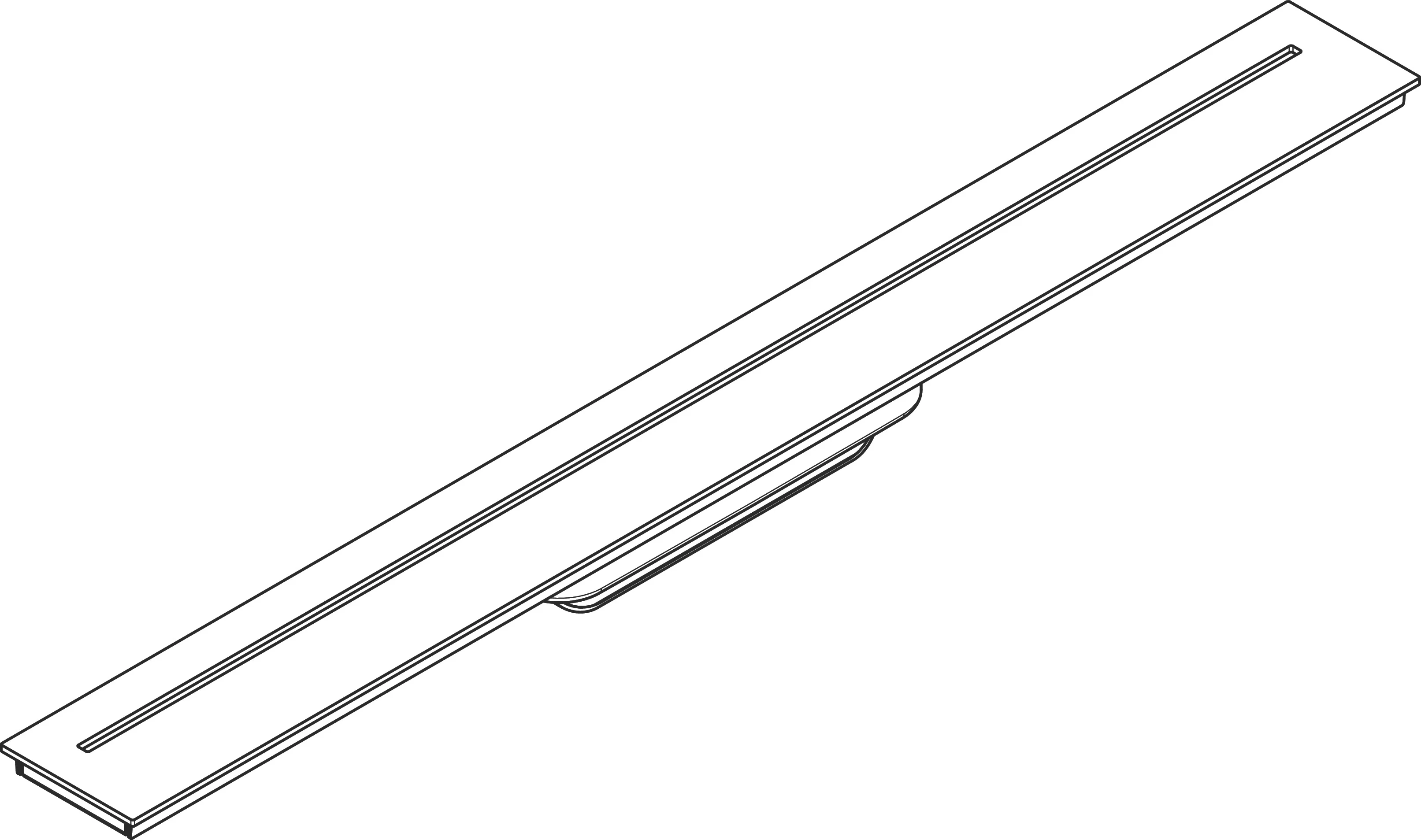 Hansgrohe AXOR Drain Fertigset Duschrinne, 700 mm, Chrom, höhenverstellbar bis 18 mm Fliesenstärke, wasserloses Siphonsystem