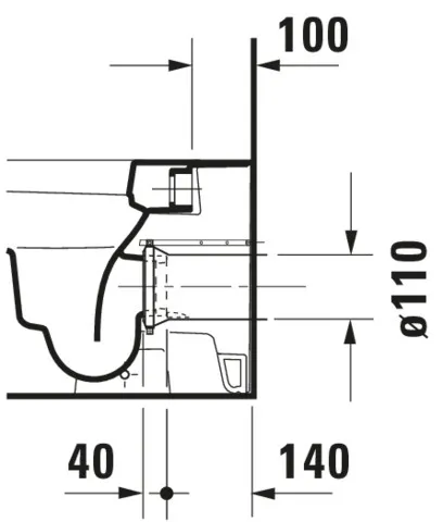 Stand-Tiefspül-WC back to wall „Happy D.2“ 36,5 × 40 × 57 cm