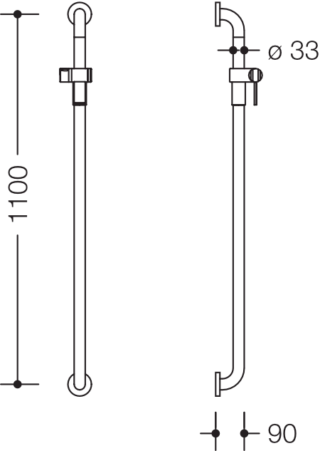 Brausehalterstange „Serie 805 Classic“ in Signalweiß